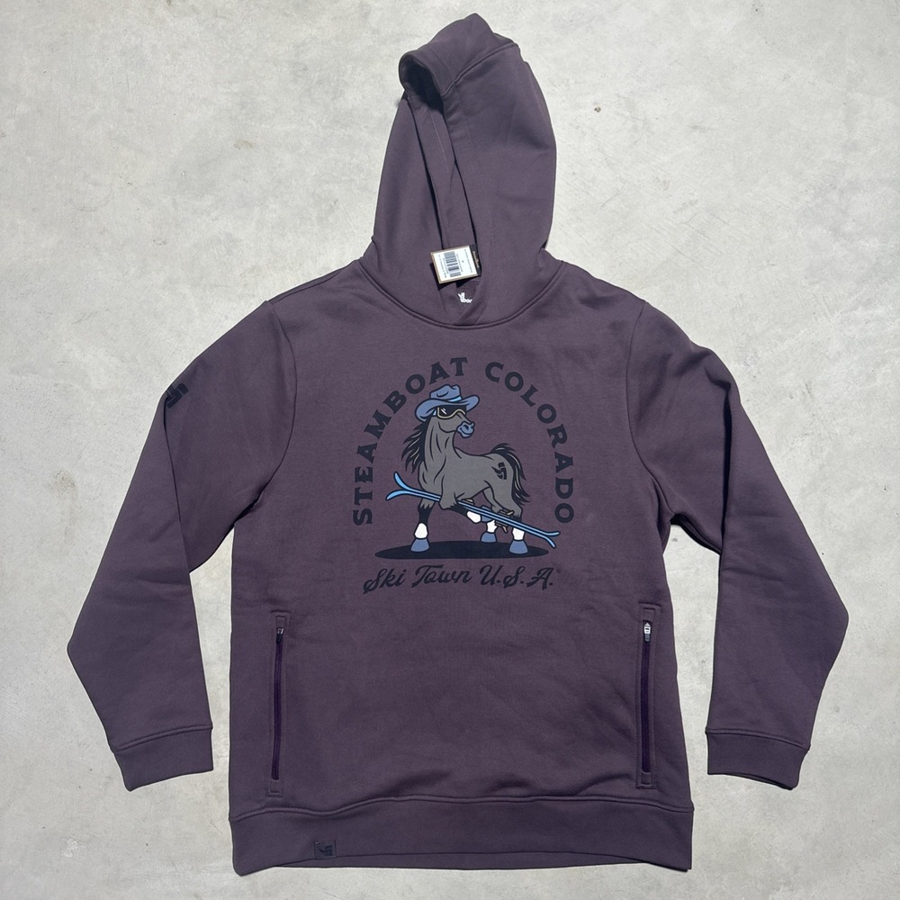 NWT $80 Steamboat Colorado Sweatshirt Men's SZ M Hoodie Horse Graphic Skiing